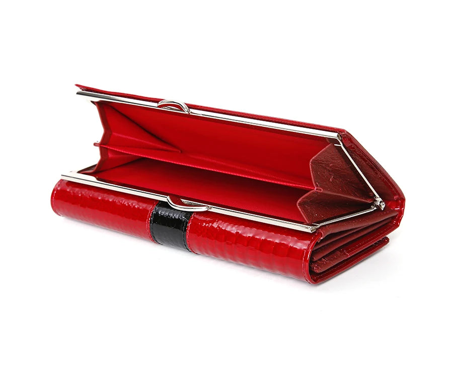 Cartera de mujer de piel de cocodrilo de lujo – Clutch largo premium FuturaTrend