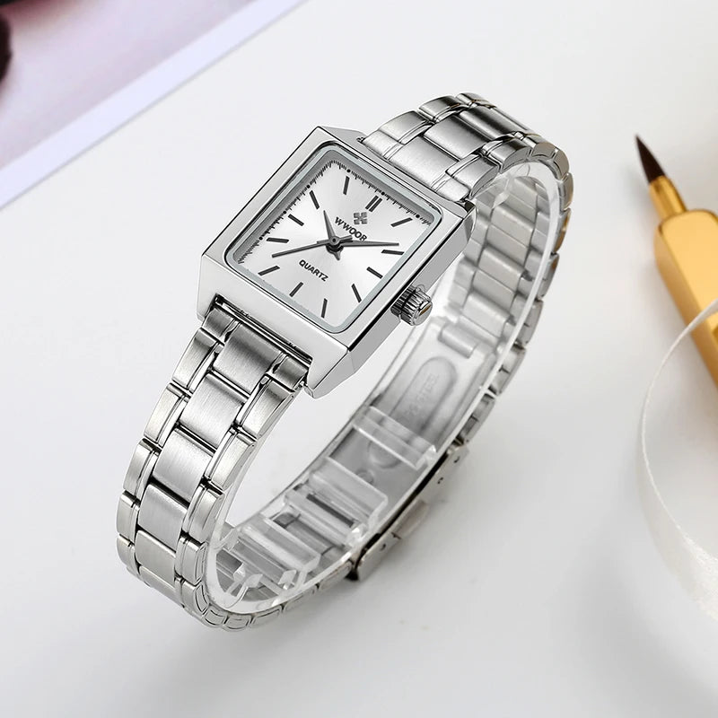 Montre Femme Rectangulaire Luxury — Bijou-Montre Dress Élégant