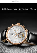 Montre Homme Automatique Cuir & Verre Saphir — Mécanique Luxury 3ATM