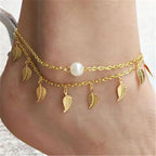 Bracelet de Cheville Bohème Fleurs et Clochettes - Bijou de Pied