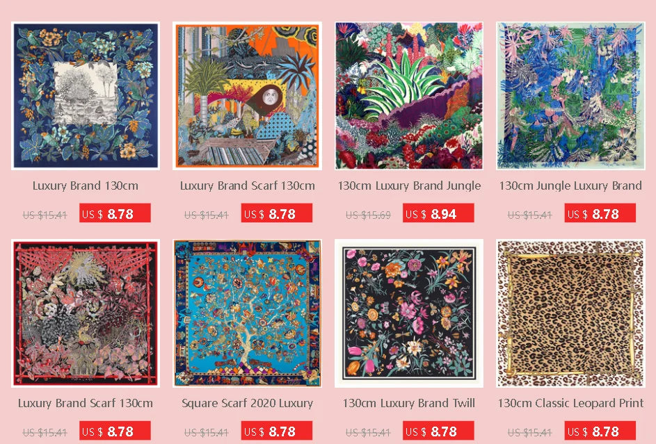 Foulard Carré Soie Twill Motif Plume 90cm — Légèreté Luxury FuturaTrend
