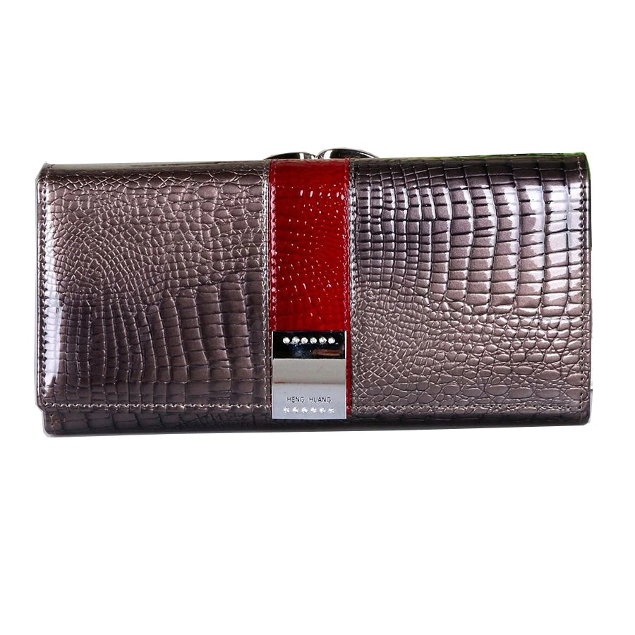 Women's Croc Leather Luxury Wallet — Premium Long Clutch FuturaTrend