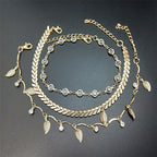 Bracelet de Cheville Bohème Fleurs et Clochettes - Bijou de Pied