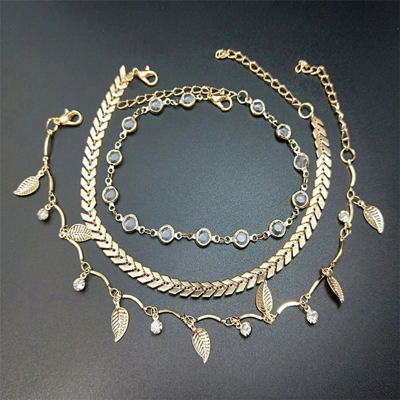 Bracelet de Cheville Bohème Fleurs et Clochettes - Bijou de Pied