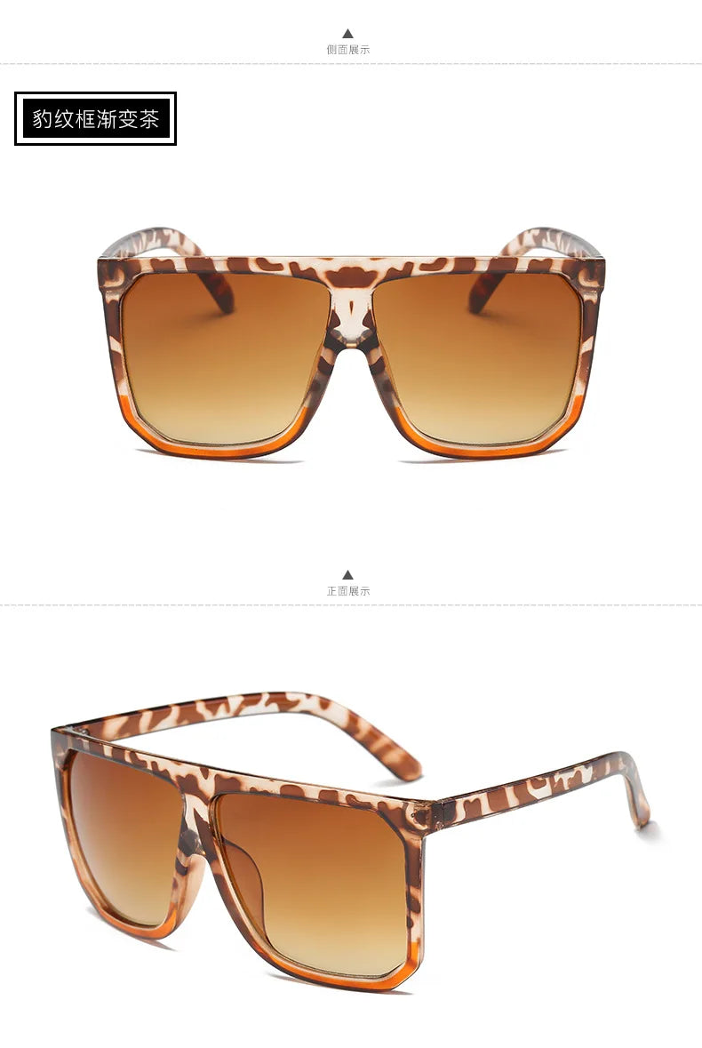 Lunettes de Soleil Oversize Femme - Design Luxury Noir