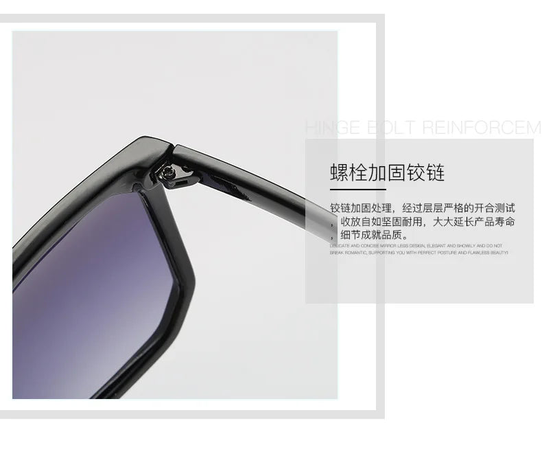 Lunettes de Soleil Oversize Femme - Design Luxury Noir