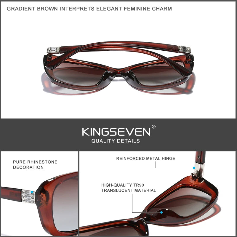 Lunettes de Soleil Femme KINGSEVEN Polarisées Ovales - Protection UV400 Gradient