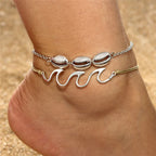 Bracelet de Cheville Bohème Fleurs et Clochettes - Bijou de Pied