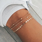 Bracelet de Cheville Bohème Fleurs et Clochettes - Bijou de Pied