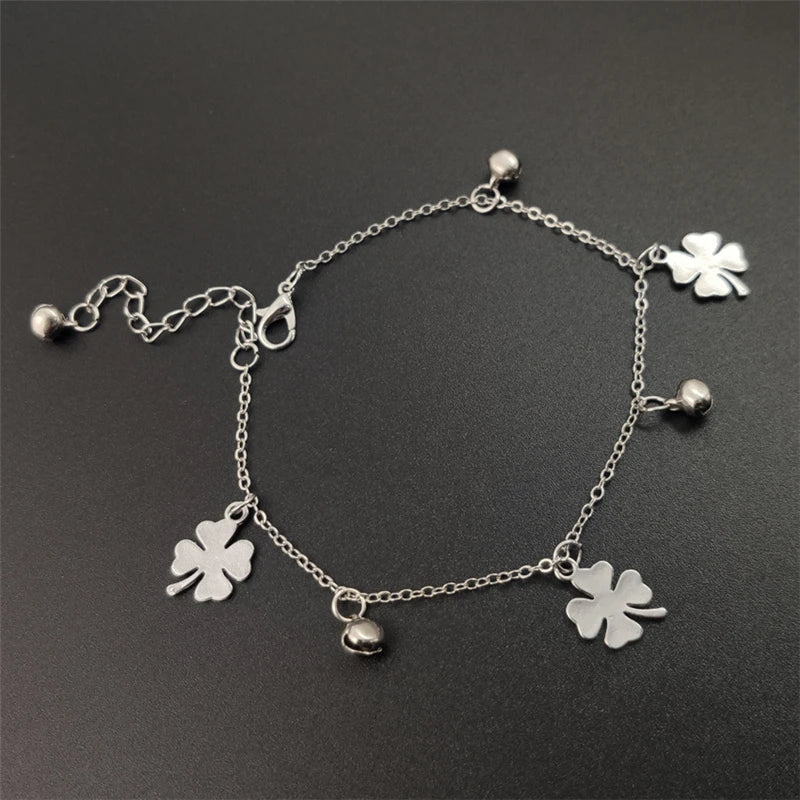 Bracelet de Cheville Bohème Fleurs et Clochettes - Bijou de Pied