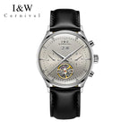 Montre Homme Automatique Cuir & Verre Saphir — Mécanique Luxury 3ATM