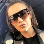 Lunettes de Soleil Femme Oversize Noir — Design Luxury UV400