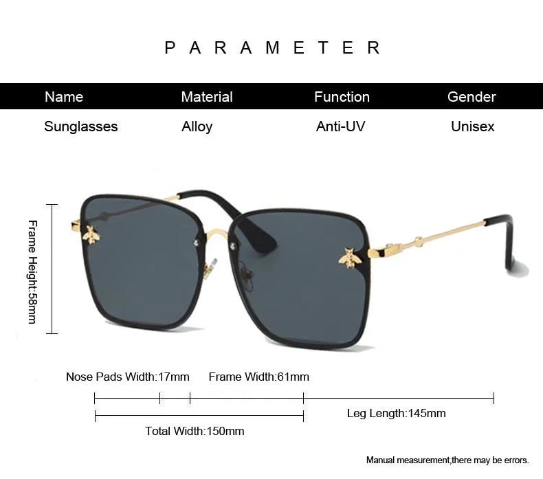 Lunettes de Soleil Oversize Designer Unisexe — Luxury High Quality UV400