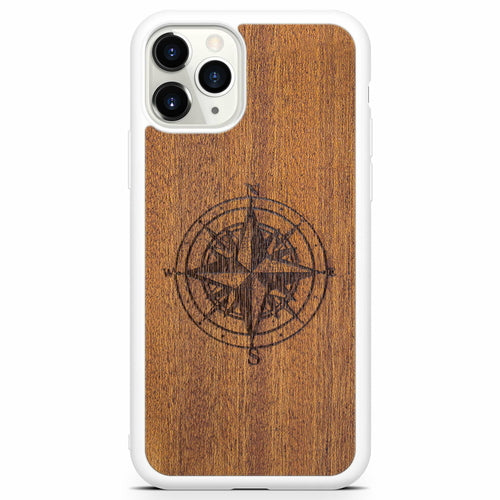 Coque iPhone Bois Compass - Protection Premium Écologique Gravée
