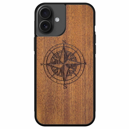 Coque iPhone Bois Compass - Protection Premium Écologique Gravée