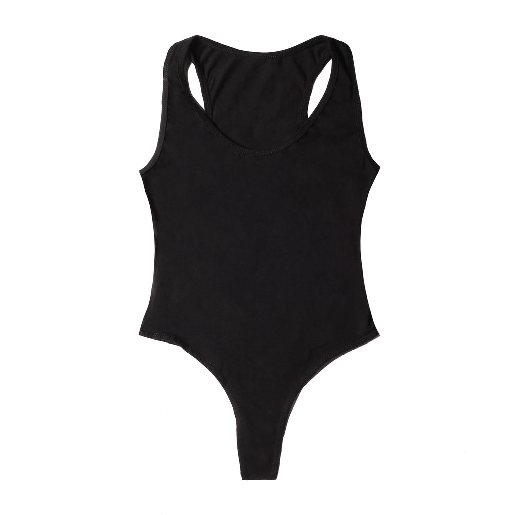 Body Gainant Femme Col Rond Dos Nageur – Coton & Élasthanne S à XL | Noir & Blanc