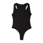 Body Gainant Femme Col Rond Dos Nageur – Coton & Élasthanne S à XL | Noir & Blanc