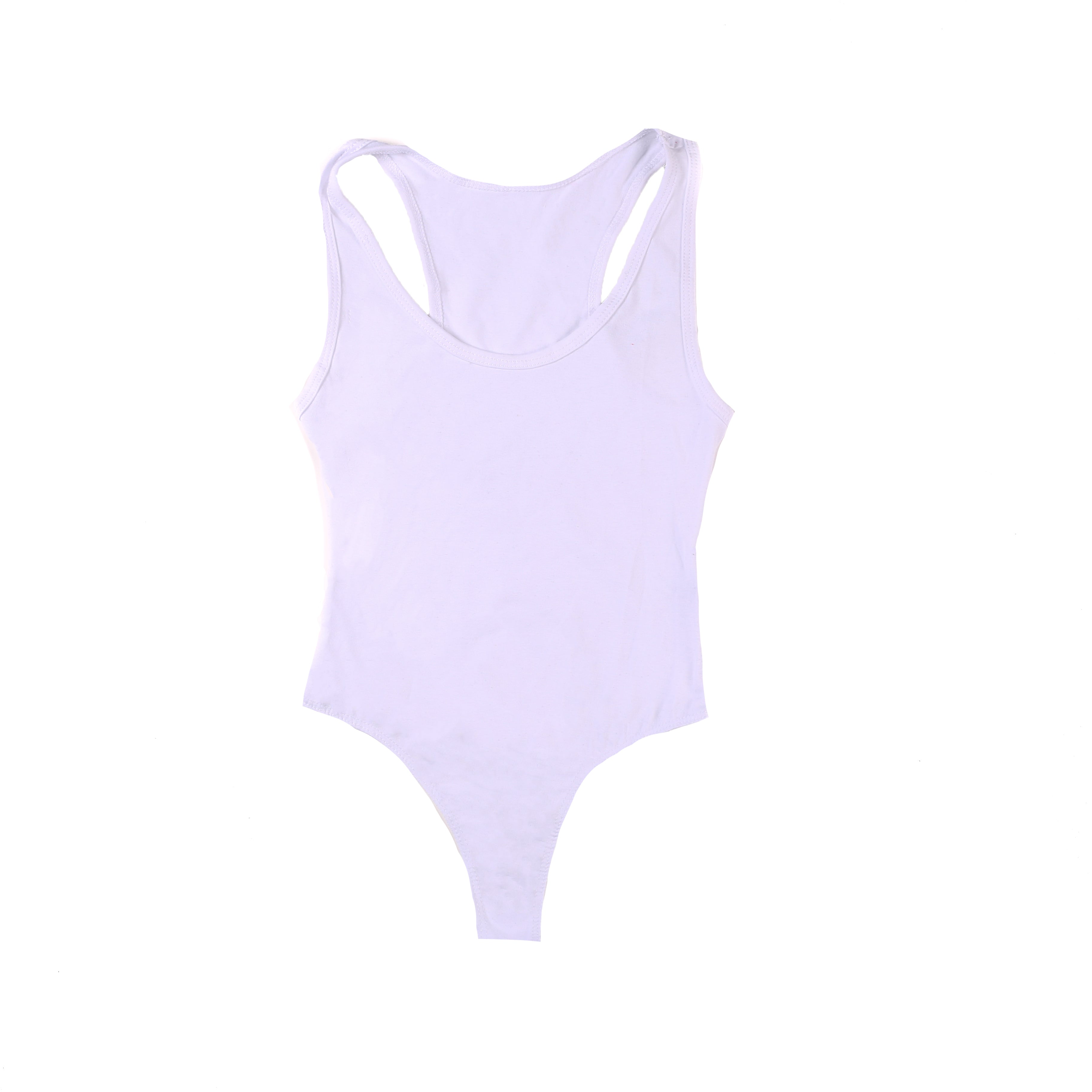 Body Gainant Femme Col Rond Dos Nageur – Coton & Élasthanne S à XL | Noir & Blanc