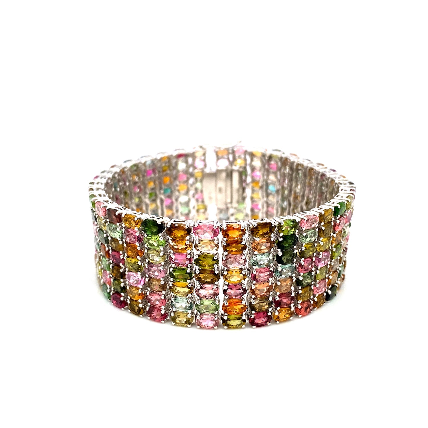 Bracelet Multi-Tourmalines en Argent Sterling 925 Rhodié – Femme