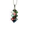 Pendentif Multi Tourmaline Argent 925 — Plaqué Rhodium, Sans Nickel