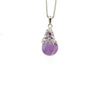 Pendentif Goutte d'Améthyste – Argent 925 Plaqué Rhodium