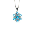 Colgante de topacio azul de plata de ley 925 - Baño de rodio