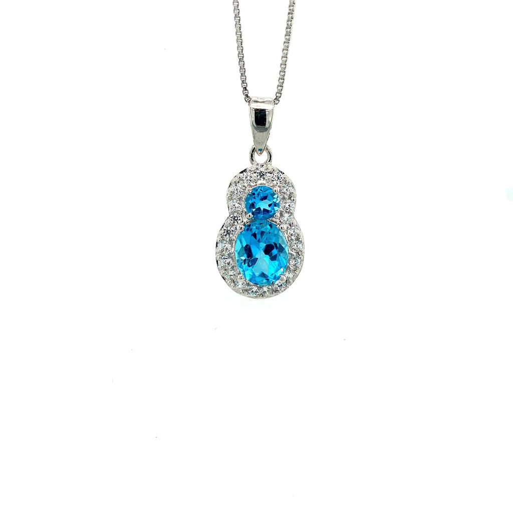 Pendentif Pierre Précieuse en Argent Sterling 925 — Topaze, Améthyste ou Grenat