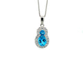 Pendentif Pierre Précieuse en Argent Sterling 925 — Topaze, Améthyste ou Grenat