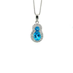 Pendentif Pierre Précieuse en Argent Sterling 925 — Topaze, Améthyste ou Grenat