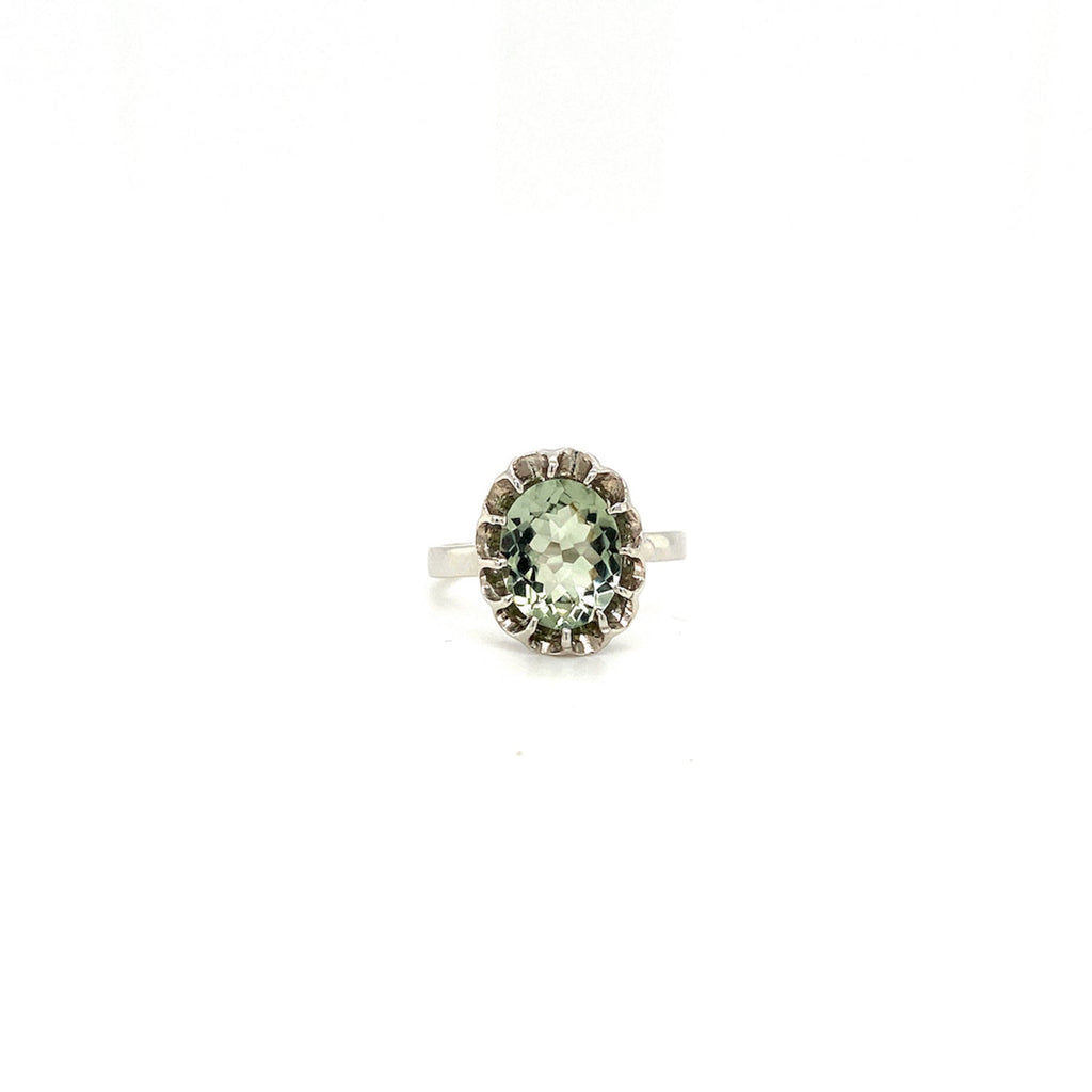 Bague Améthyste Verte en Argent Sterling 925 Rhodié – Femme