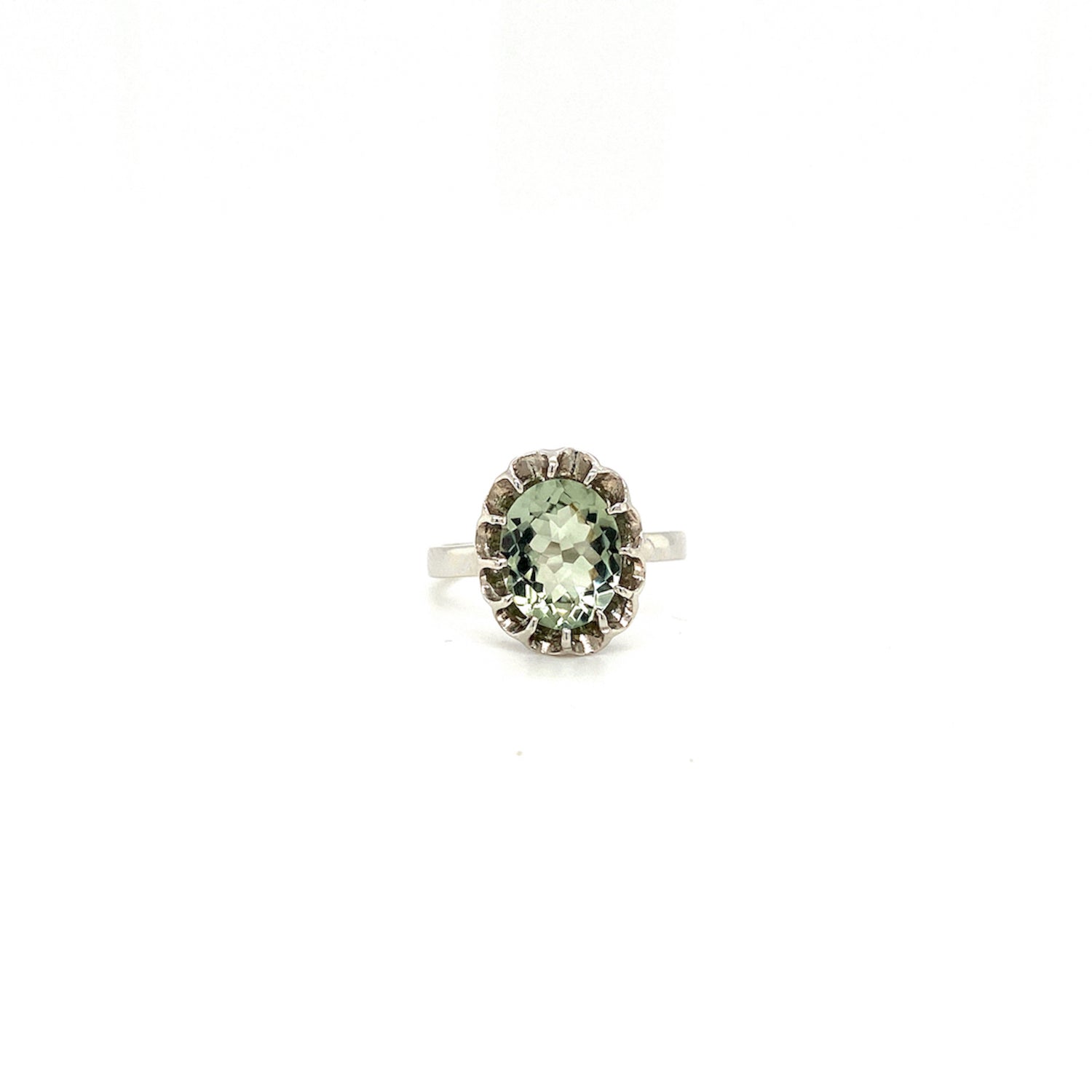 Bague Améthyste Verte en Argent Sterling 925 Rhodié – Femme