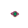 Anillo multicolor de varias piedras - Plata 925 bañada en rodio