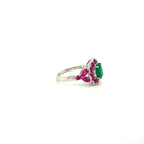 Anillo multicolor de varias piedras - Plata 925 bañada en rodio