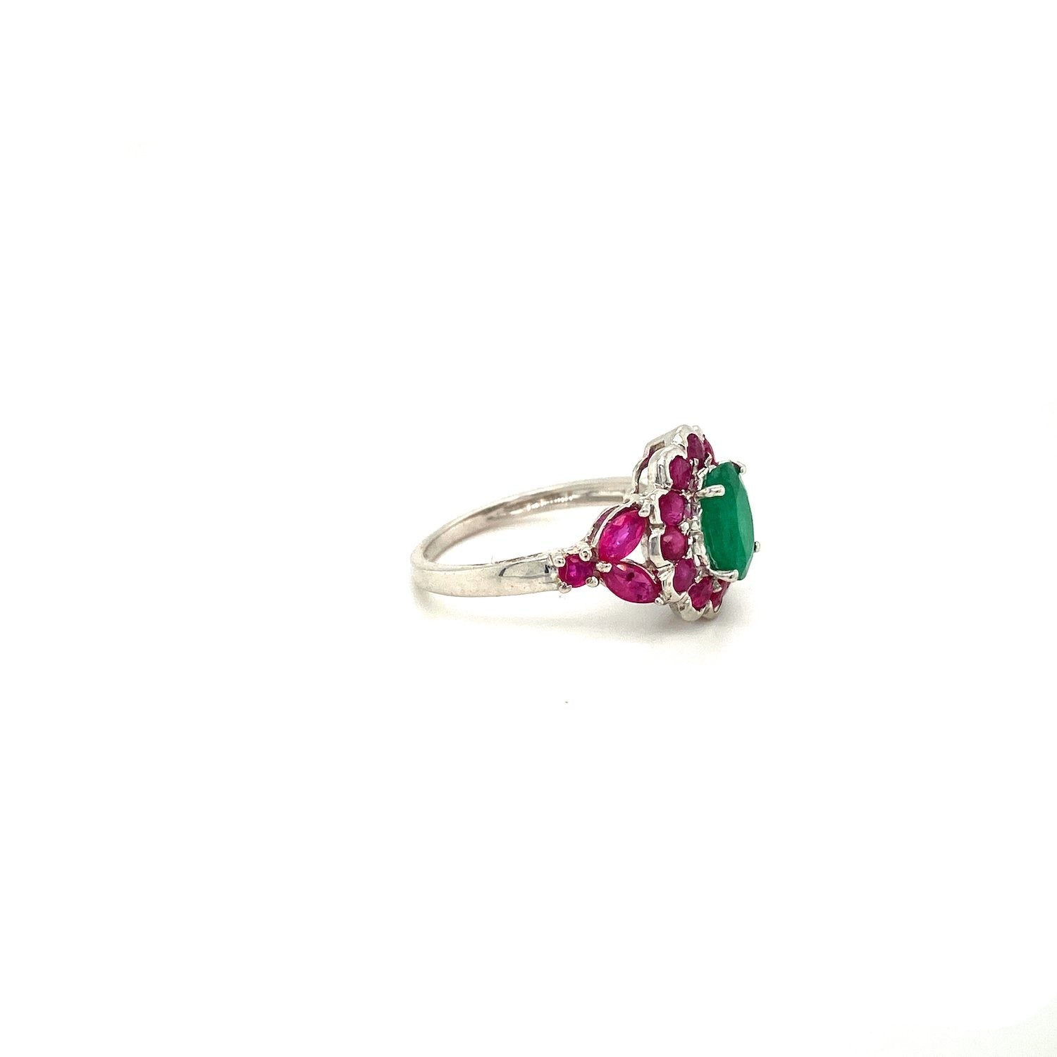 Bague Multi-Pierres Colorées – Argent 925 Plaqué Rhodium