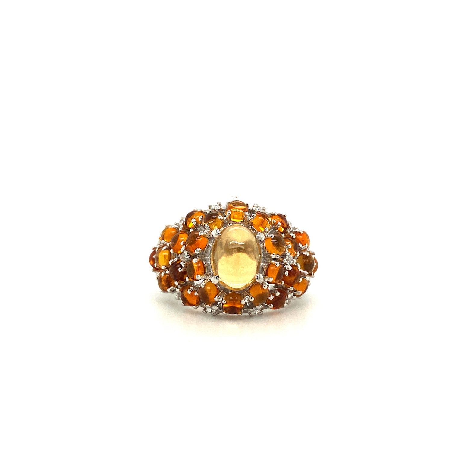 Bague Multi-Citrines en Argent Sterling 925 Rhodié – Femme