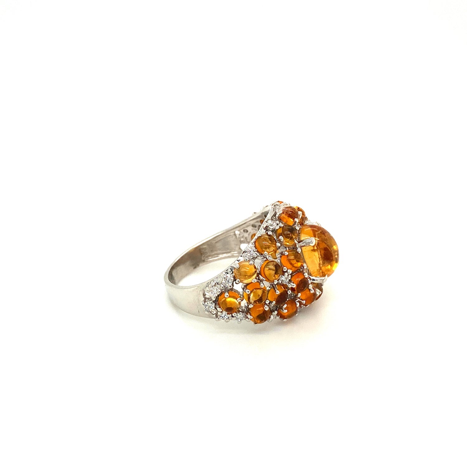 Bague Multi-Citrines en Argent Sterling 925 Rhodié – Femme