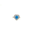 Bague Topaze Bleue en Argent Sterling 925 — Plaquée Rhodium