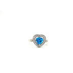 Bague Topaze Bleue en Argent Sterling 925 — Plaquée Rhodium