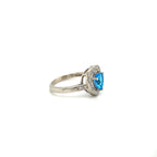 Bague Topaze Bleue en Argent Sterling 925 — Plaquée Rhodium