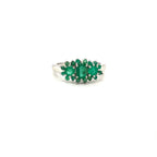 Sterling Silver 925 Emerald Ring — Rhodium Plated