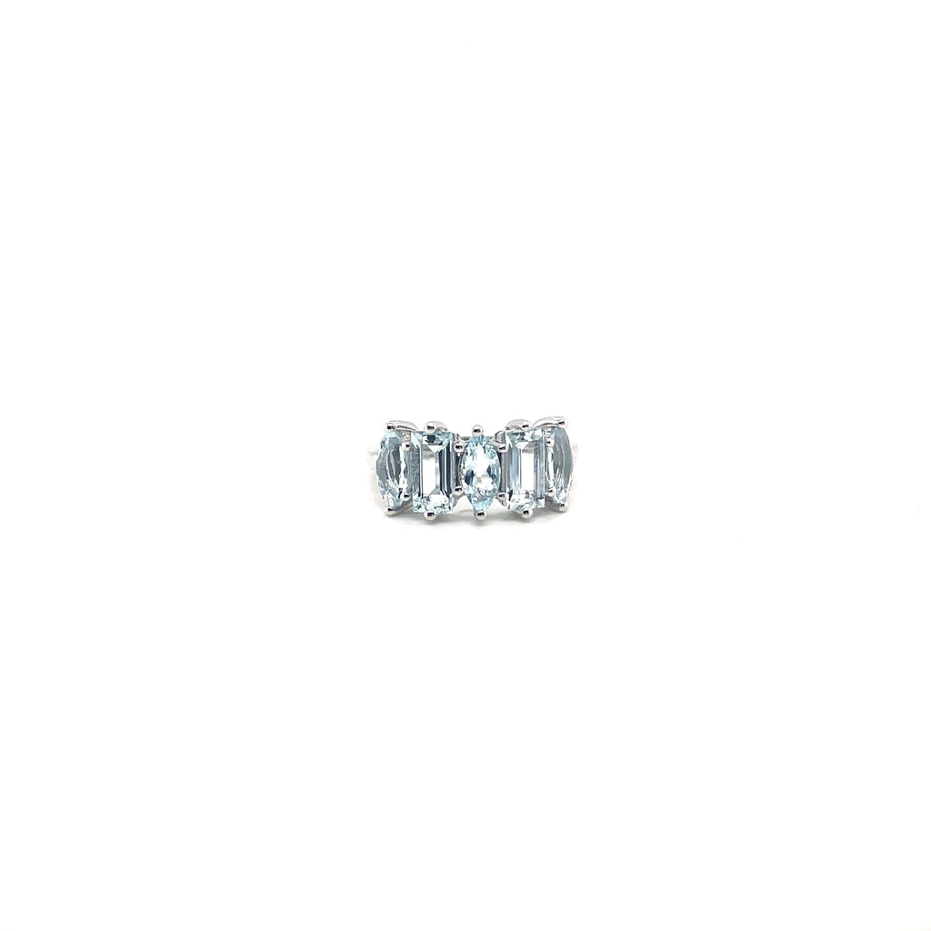 Bague Aigue-Marine en Argent Sterling 925 Rhodié – Femme