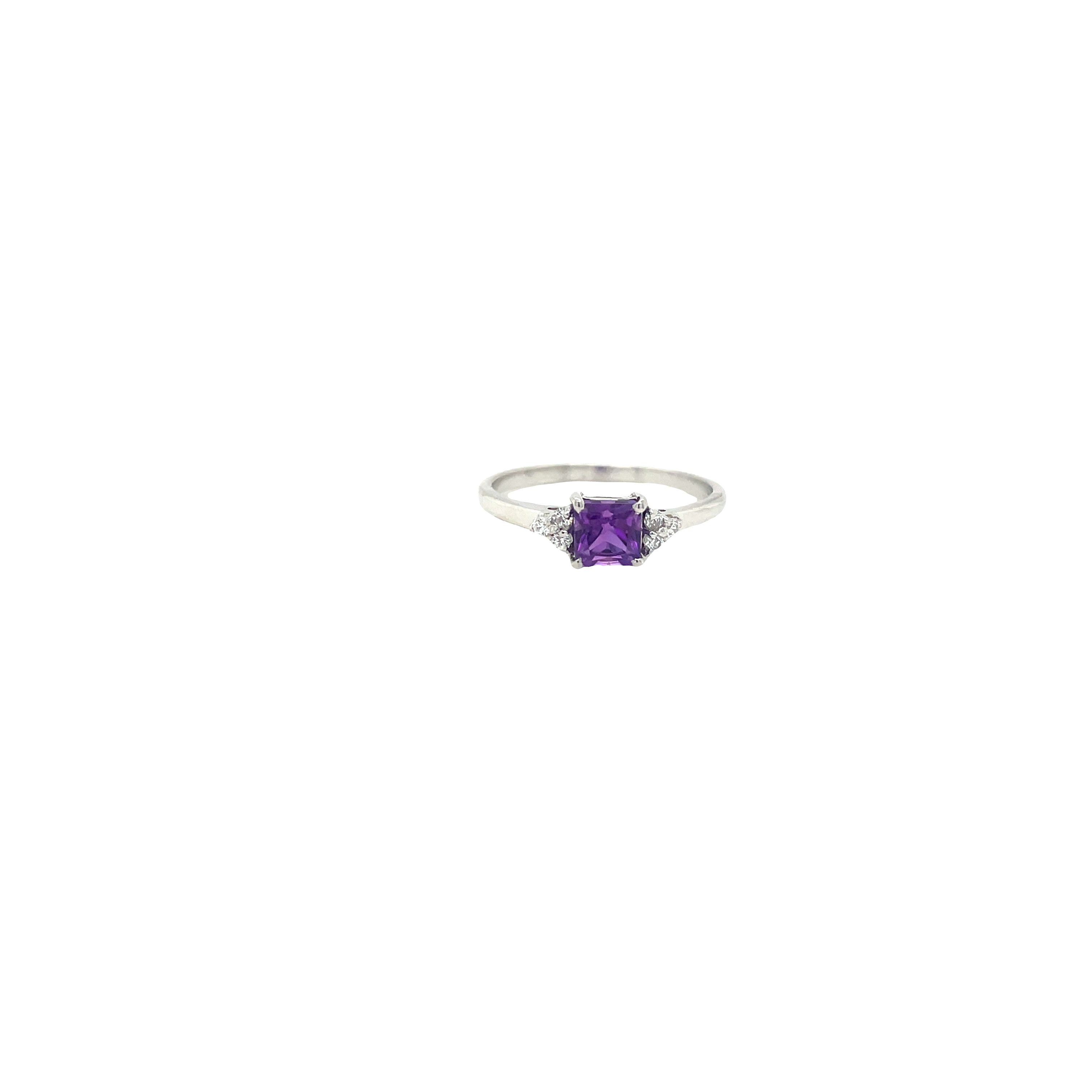 Bague Pierres Précieuses – Argent 925 Plaqué Rhodium | Citrine, Améthyste ou Blue Topaz