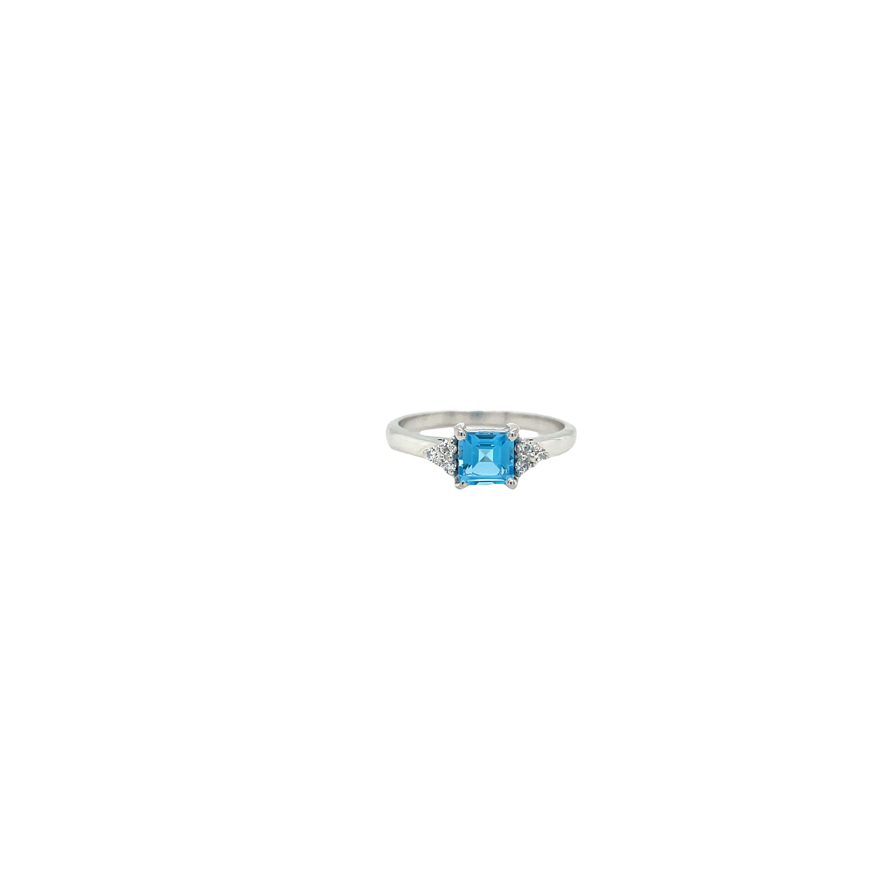 Bague Pierres Précieuses – Argent 925 Plaqué Rhodium | Citrine, Améthyste ou Blue Topaz