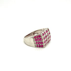 Bague Rubis en Argent Sterling 925 — Plaquée Rhodium
