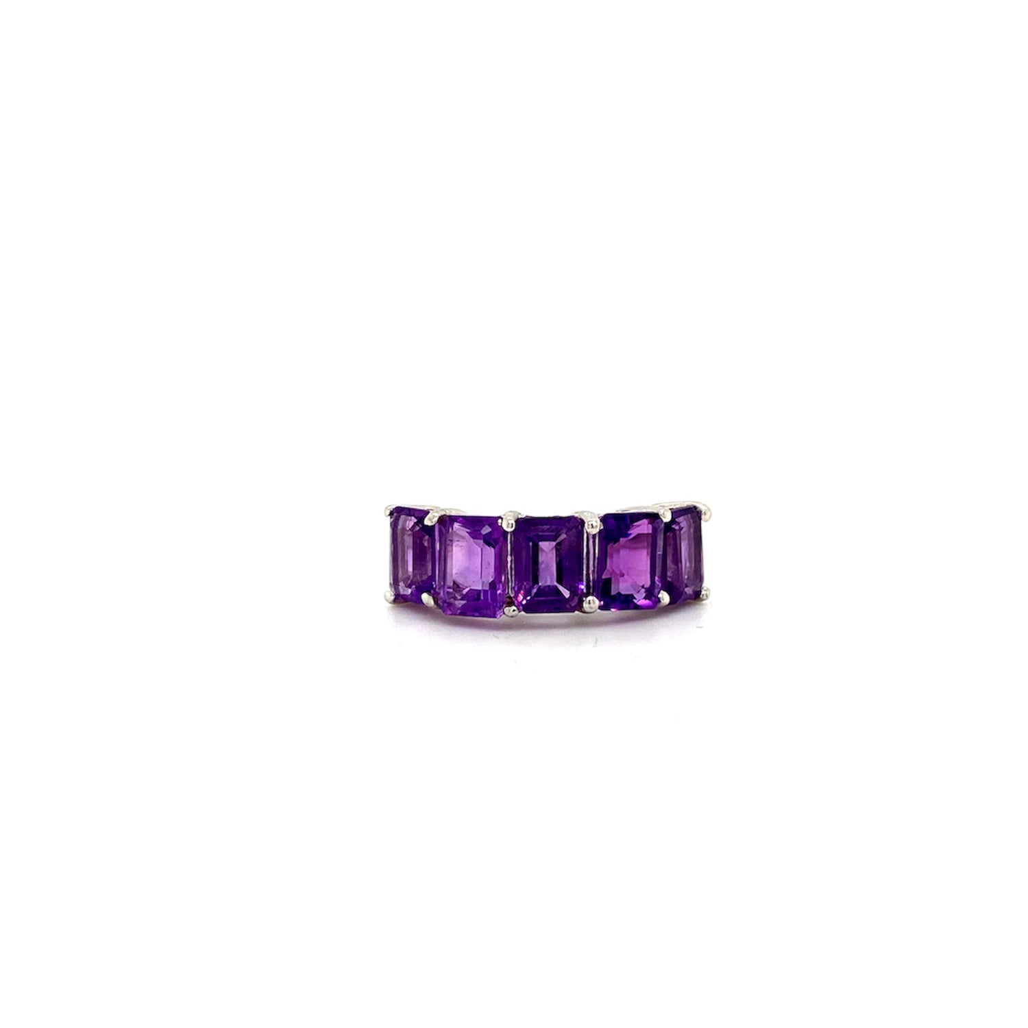 Bague Améthyste en Argent Sterling 925 — Plaquée Rhodium
