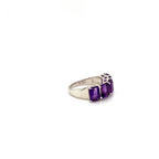 Bague Améthyste en Argent Sterling 925 — Plaquée Rhodium