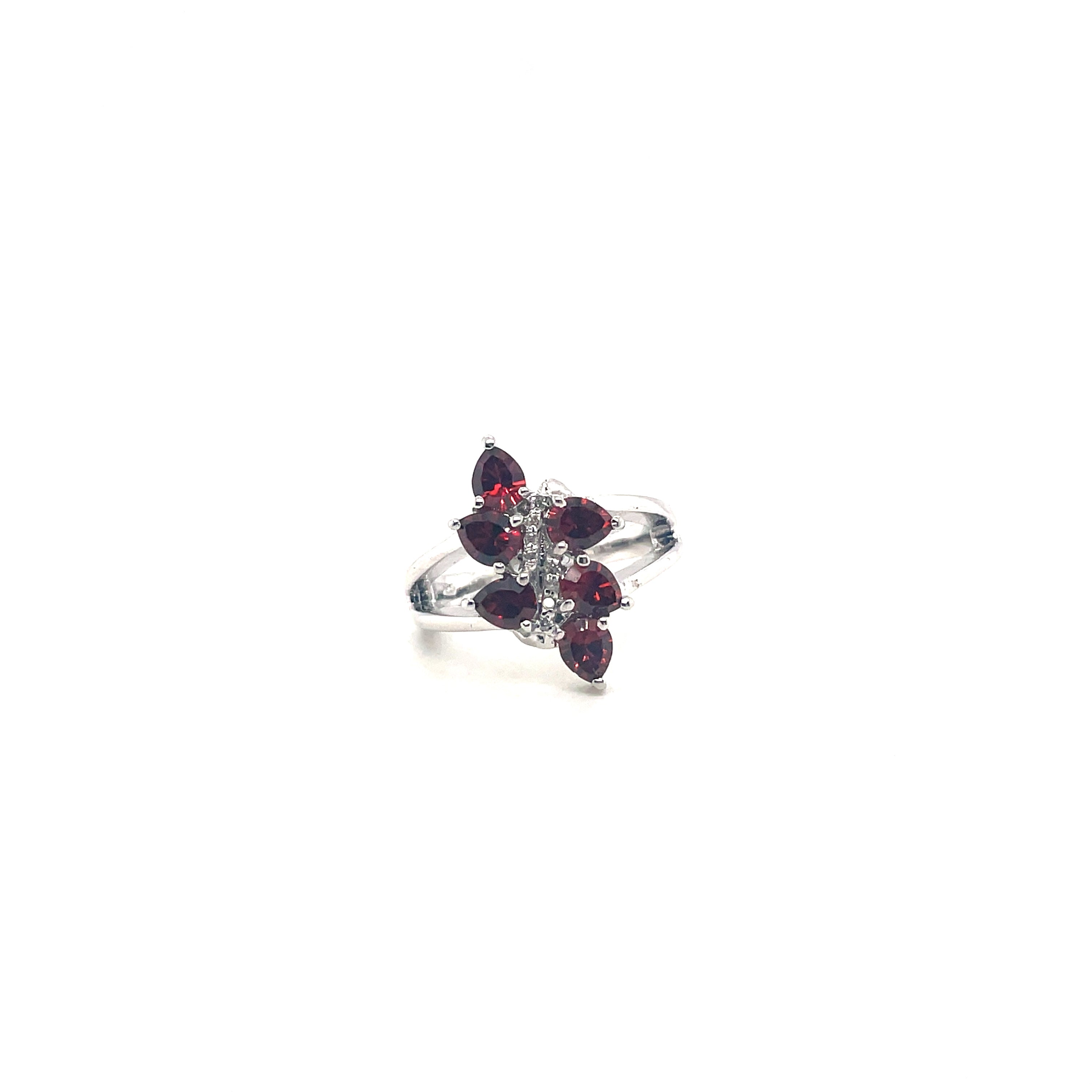 Bague Papillon Pierres Précieuses – Argent 925 Plaqué Rhodium | Péridot, Blue Topaz, Citrine ou Grenat