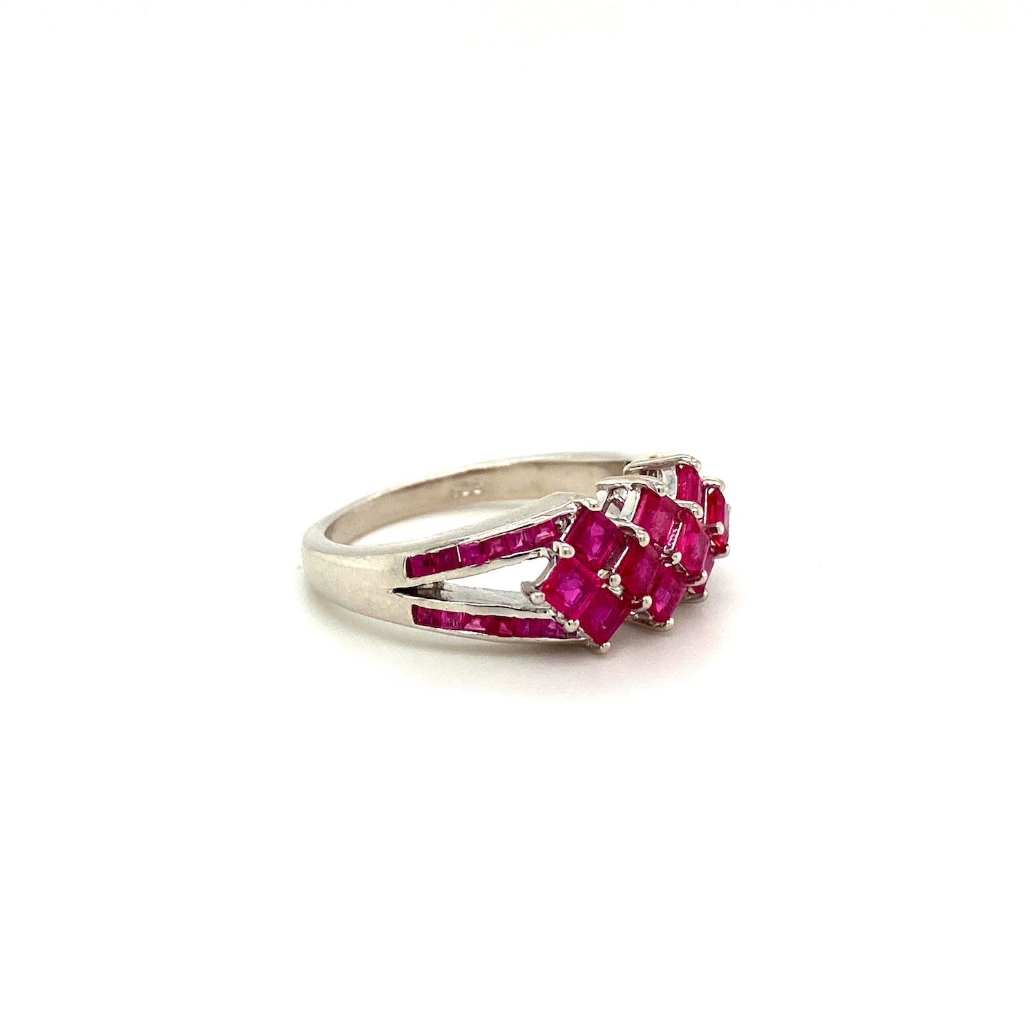 Bague Rubis – Argent 925 Plaqué Rhodium
