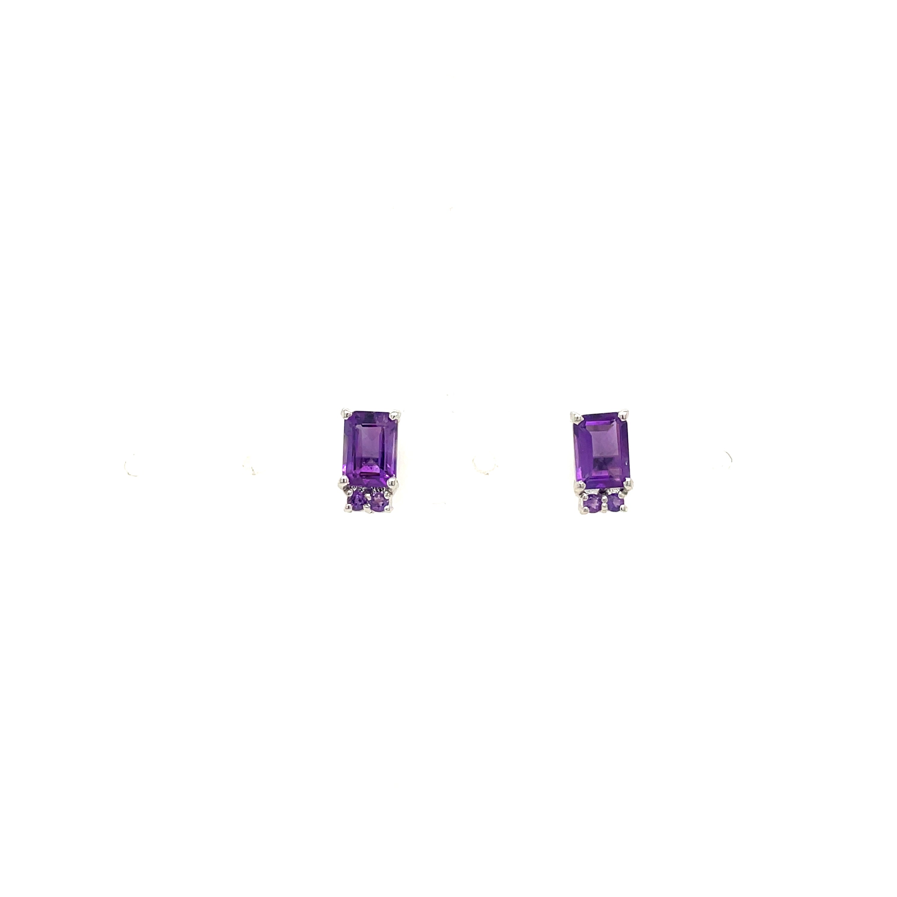 Boucles d'Oreilles Pierres Précieuses – Argent 925 Plaqué Rhodium | Améthyste, Grenat ou Citrine