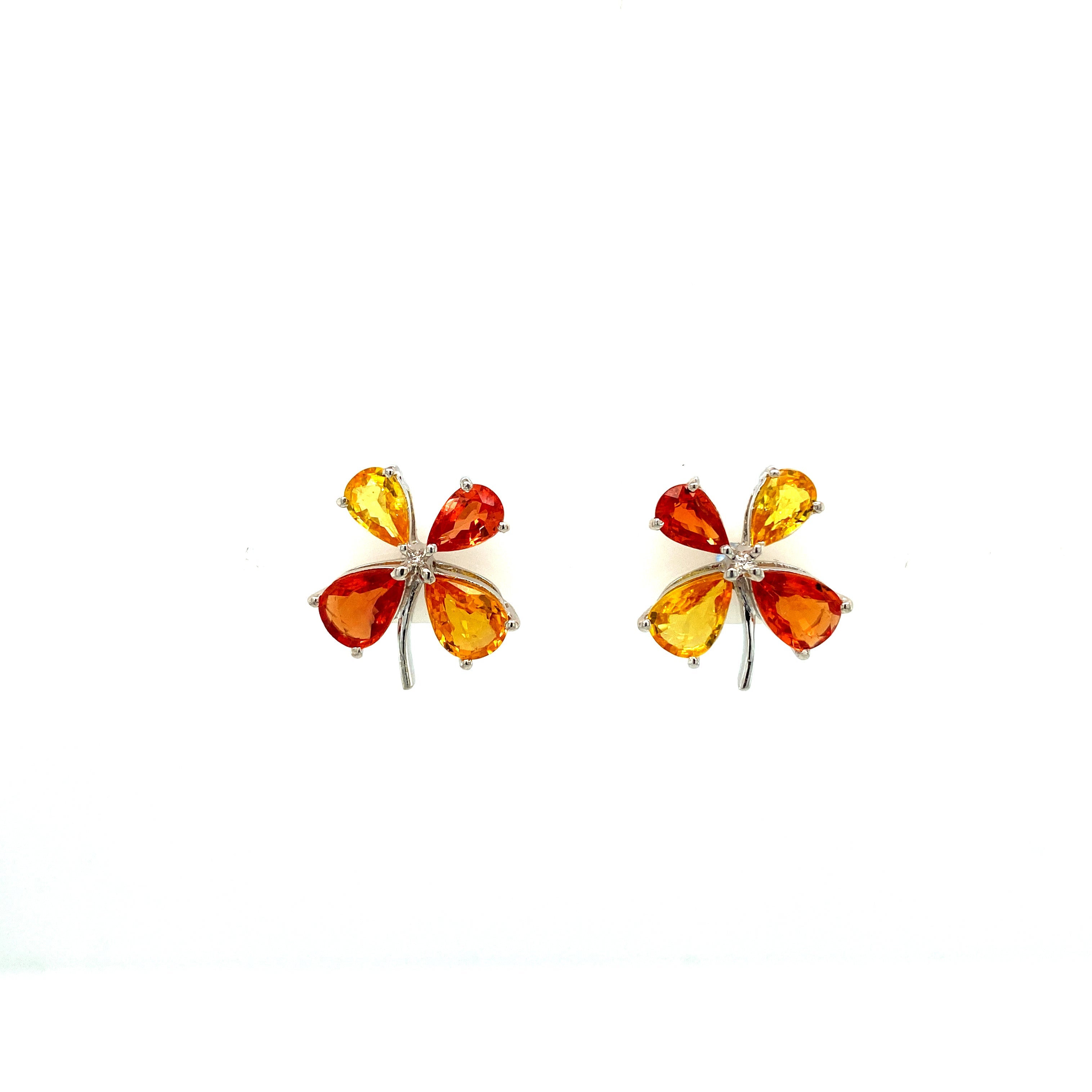 Boucles d’Oreilles Femme Multi-Saphirs – Argent 925 Plaqué Rhodium | Fait Main